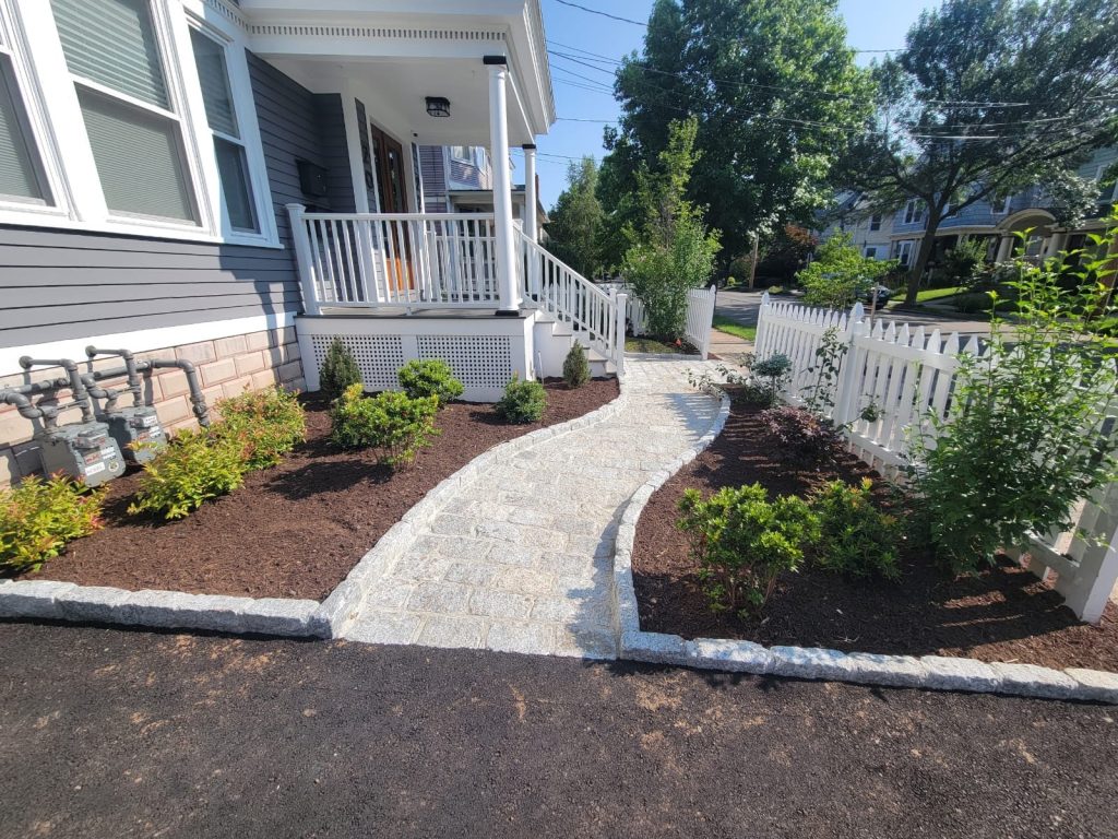 paving stone on grass
