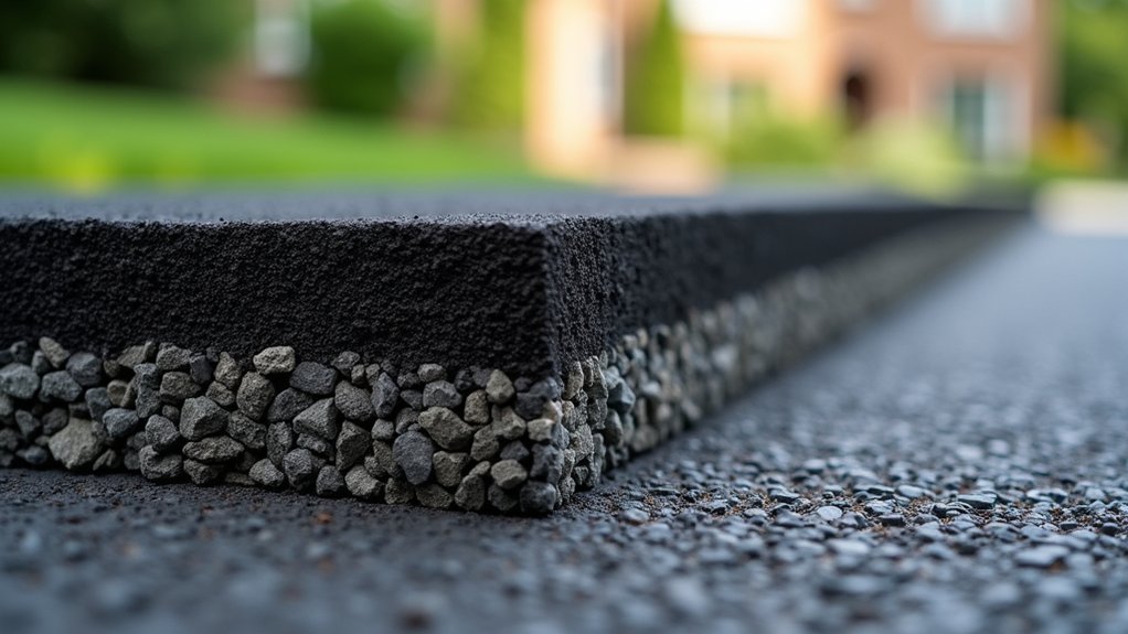 multilayer asphalt residential driveway construction