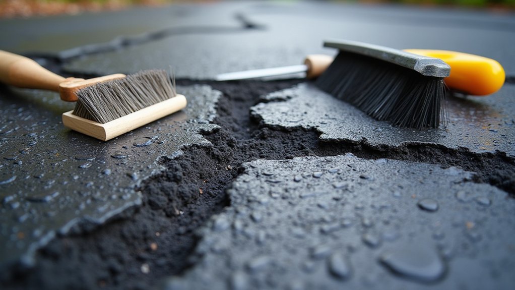 repairing blacktop driveway damage steps