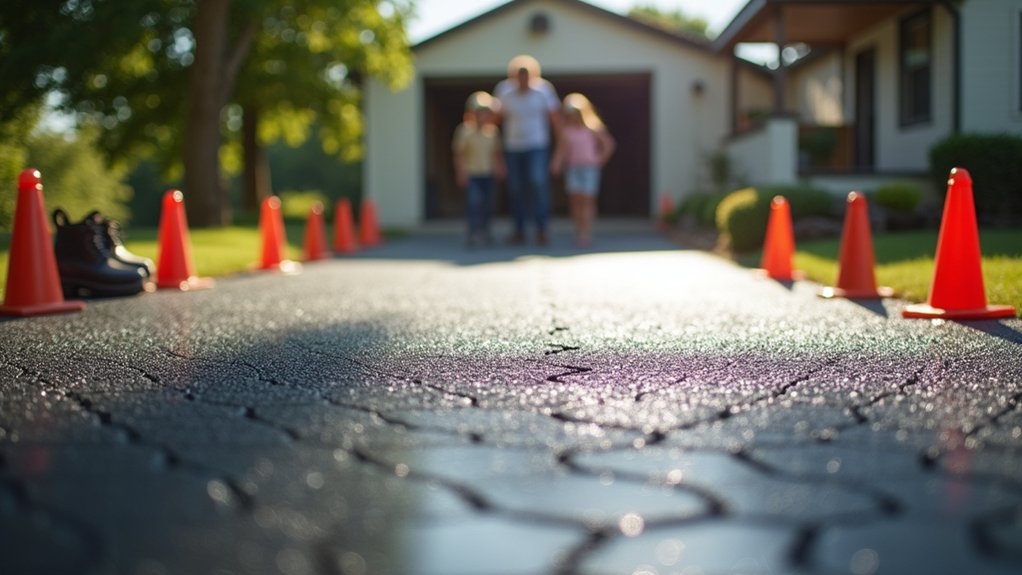 timed driveway access after paving