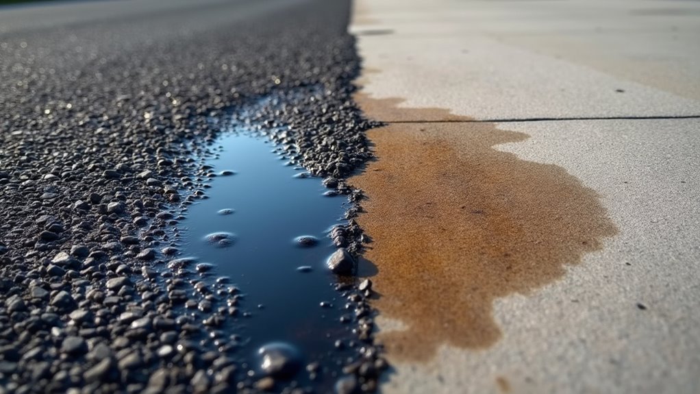 asphalt concrete oil stain interactions differ