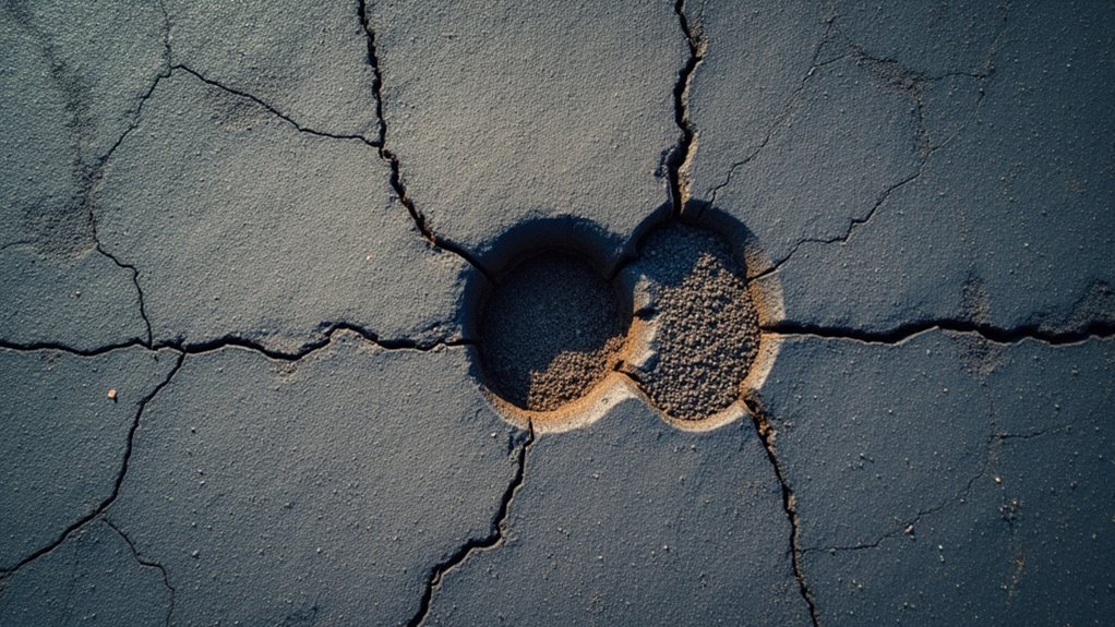 assess driveway base damage and traffic