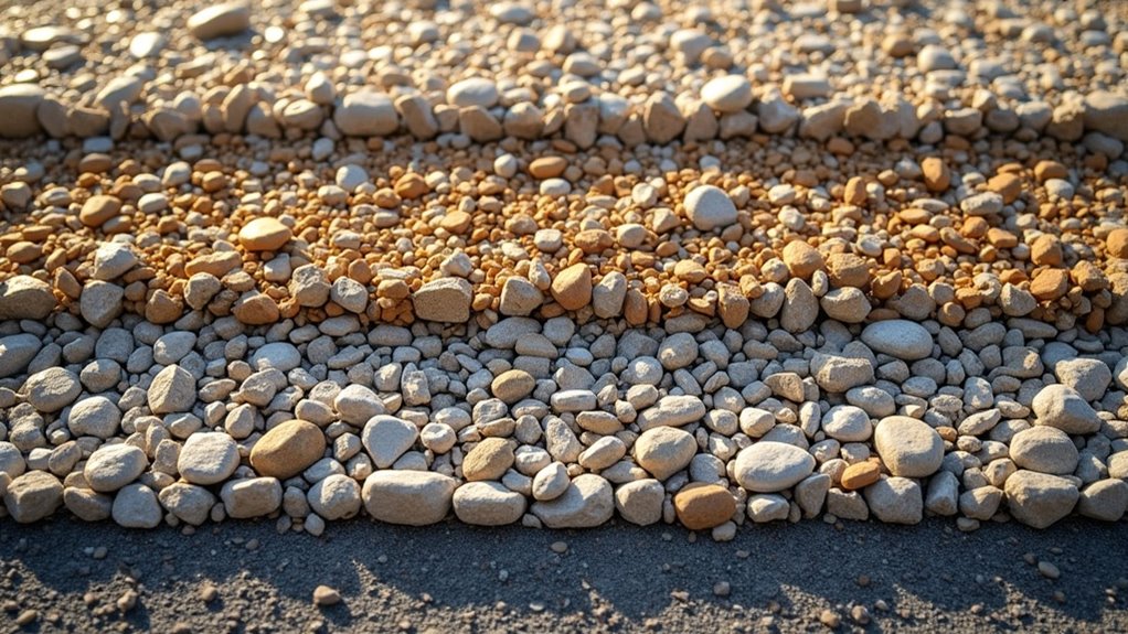 three layer gravel driveway structure