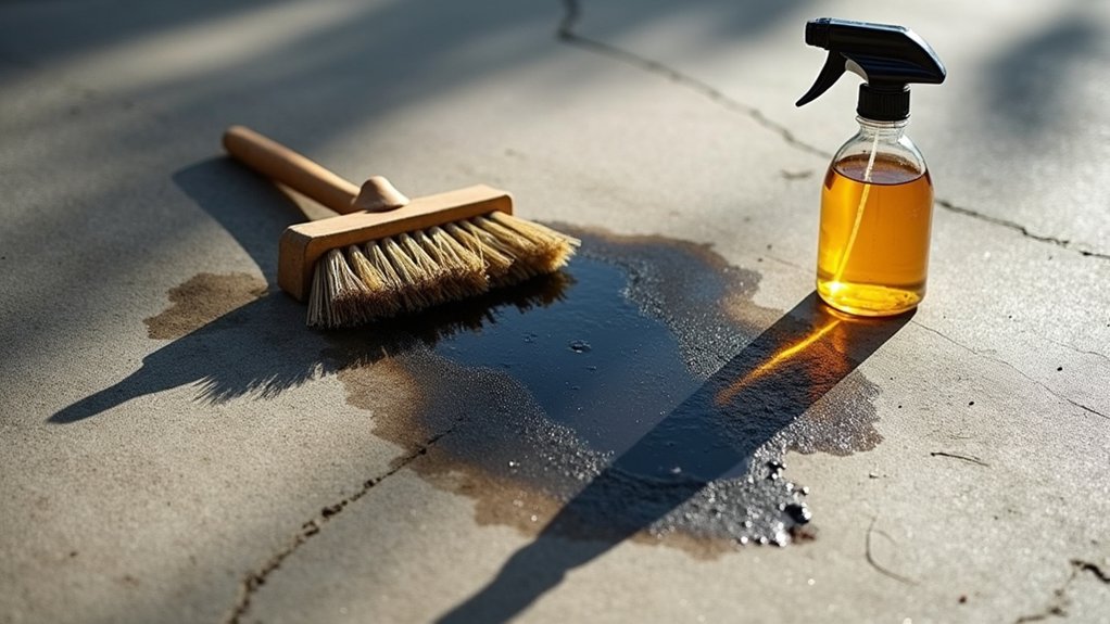 quickly clean concrete oil