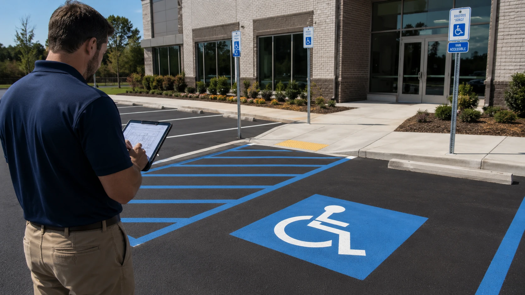 van accessible parking space dimensions