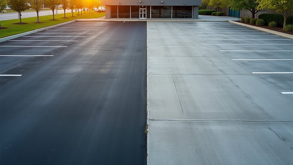 asphalt vs concrete parking