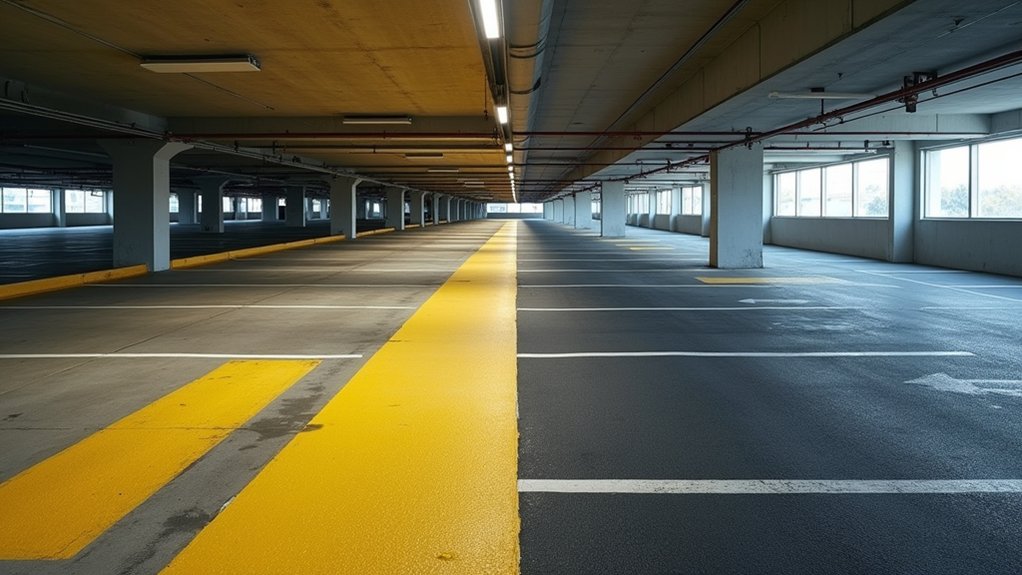 concrete parking garage linework