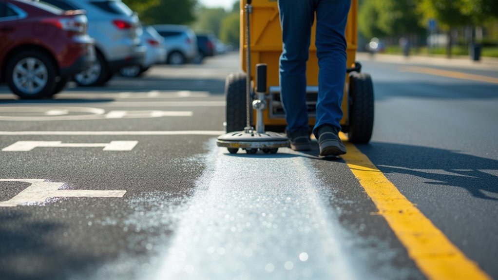 five step parking line painting