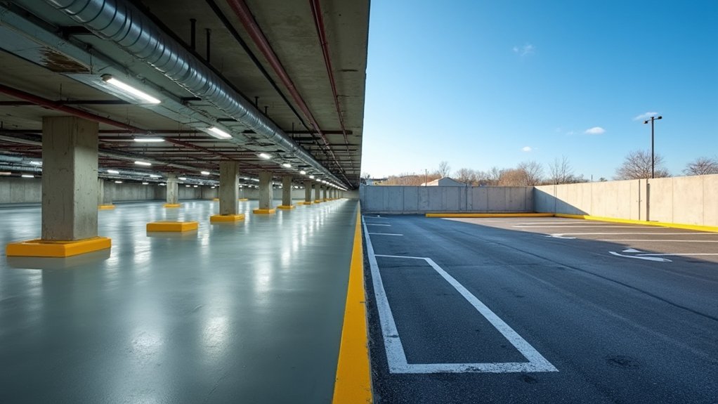 garage vs surface lot striping