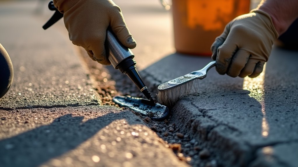 clean dry seal cracks properly