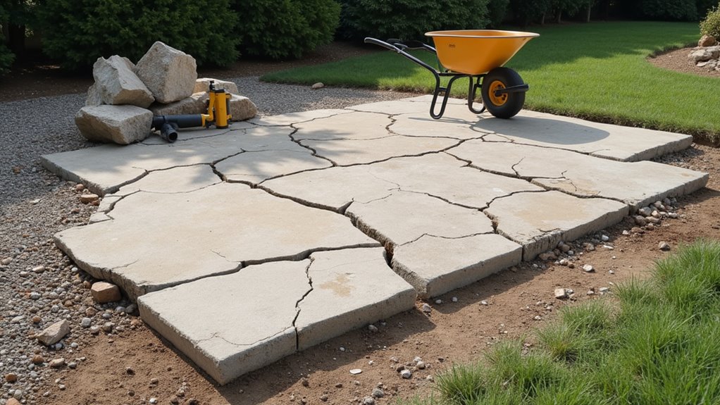 cracks settling replace slab