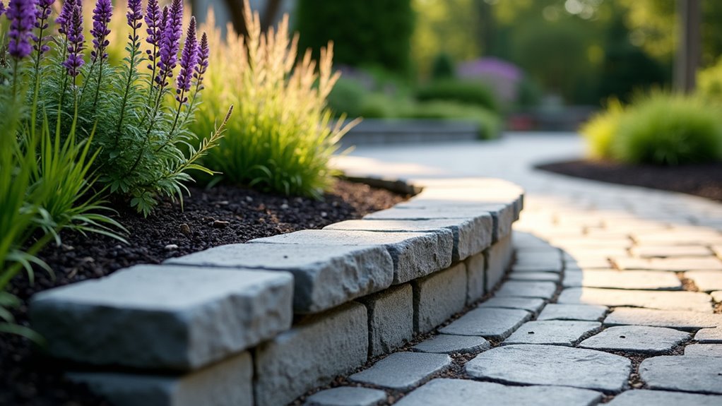 crisp granite bed edging