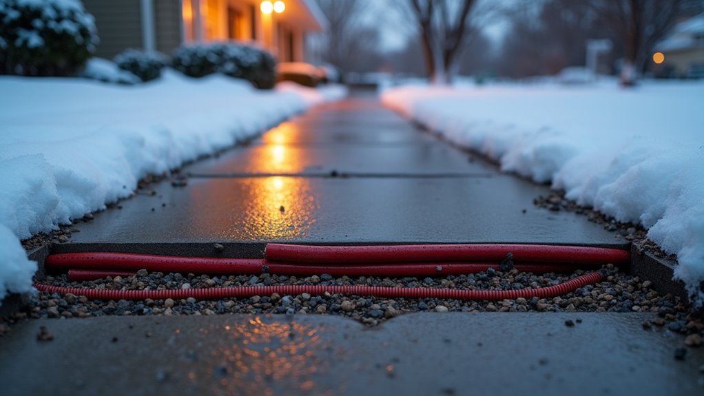 heated driveway melts snow