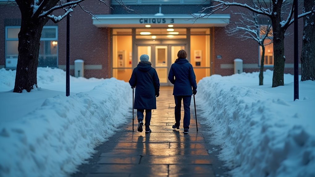 heated sidewalks for high risk paths
