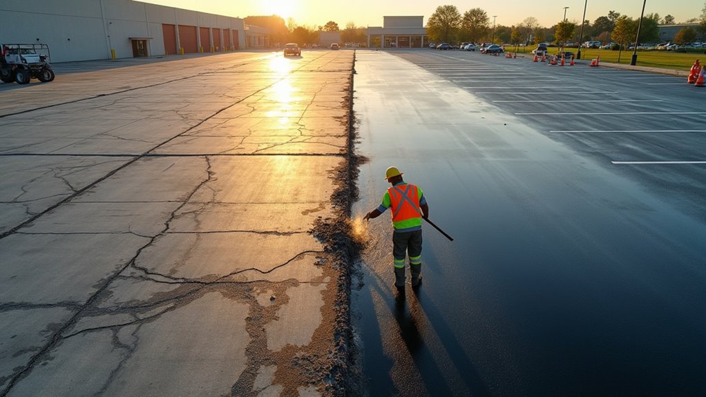 restore aging asphalt parking
