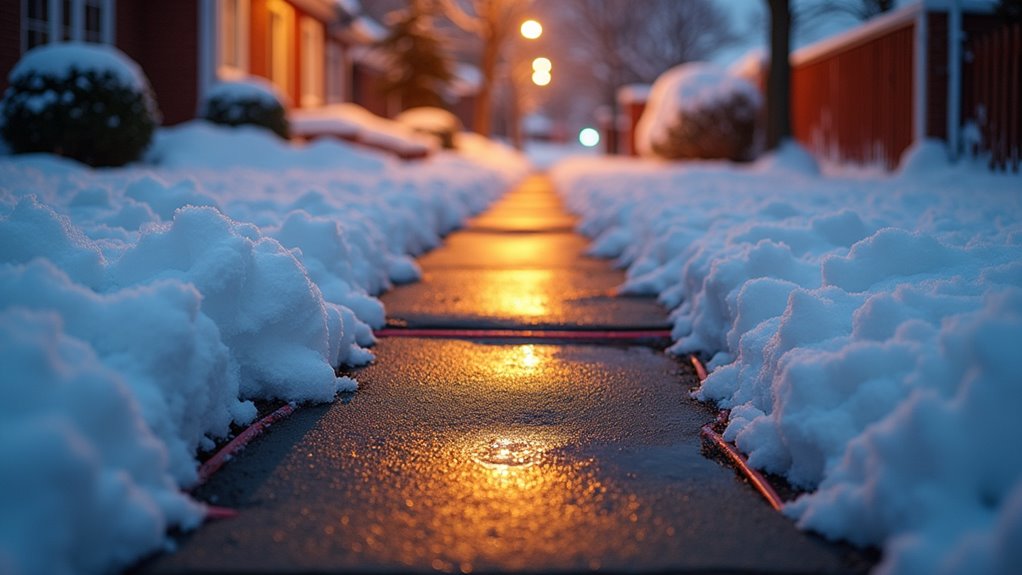 snow melting heated sidewalk systems